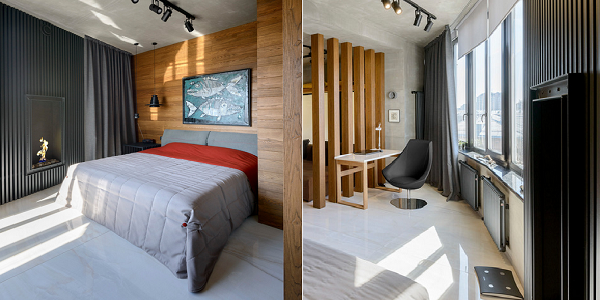 Электрокамин для спальни можно разметить на лоджии, выполнив отделку ...